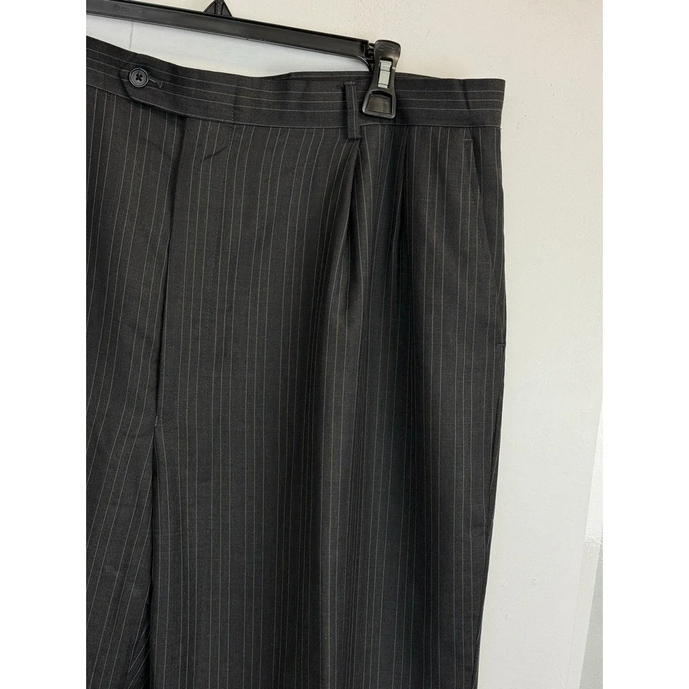 Martina Franca Wool 2-pc Suit Men's 48L 3 Button Blazer‎ 40X31 Pants Grey Stripe
